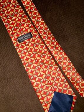 Orange Frog Patterned Silk Tie